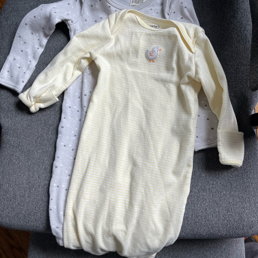 Two 0-3m sleep gowns